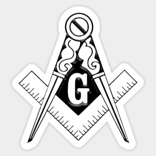 Compass & Square Masonic Symbol, for Those Who Travel East Towards The Light Sticker